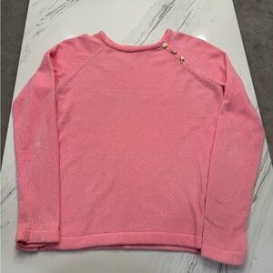 NWOT Lilly Pulitzer Pink Sweater with Gold Button Accents